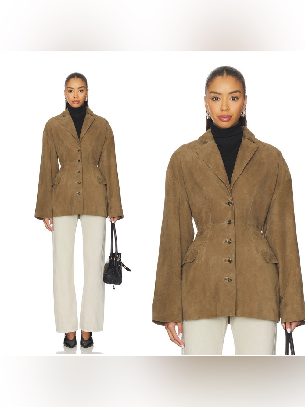 NWT EAVES SALTA Suede jacket in Olive